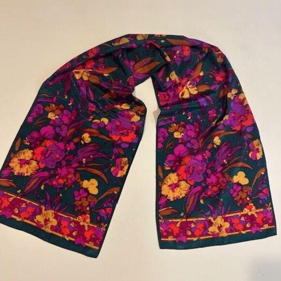 CASCA 100% SILK Fall Holiday Floral SCARF - Picture 2 of 7
